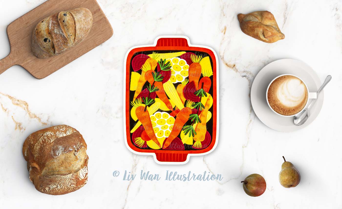 Roast Vegetables Postcard