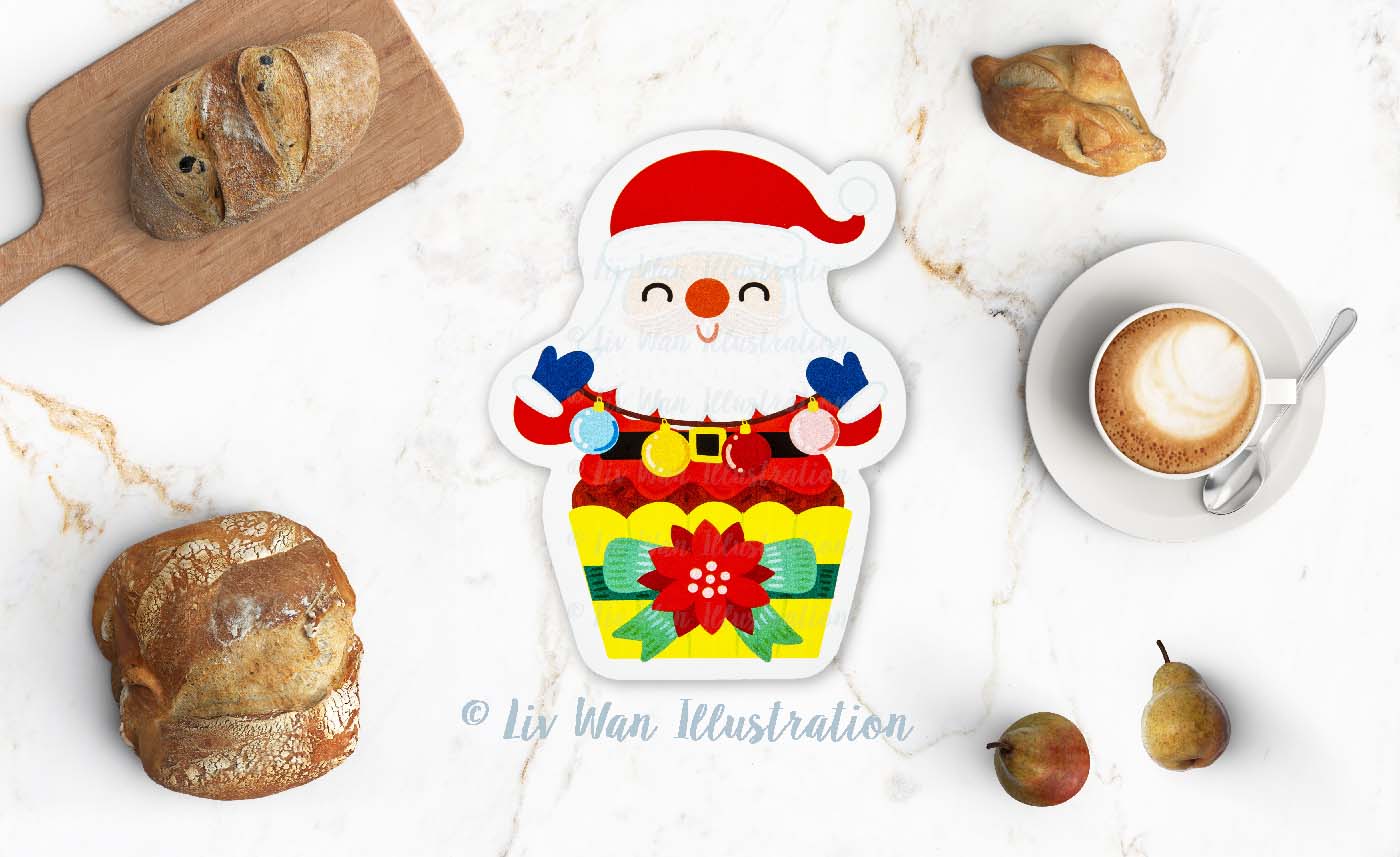 Santa Cupcake Postcard