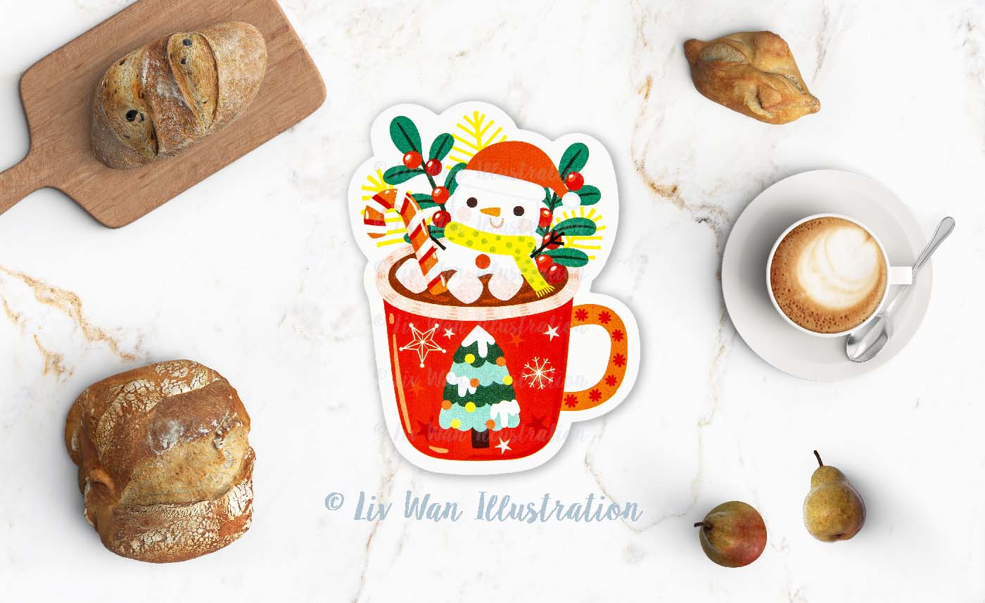 Snowman Cocoa Postcard