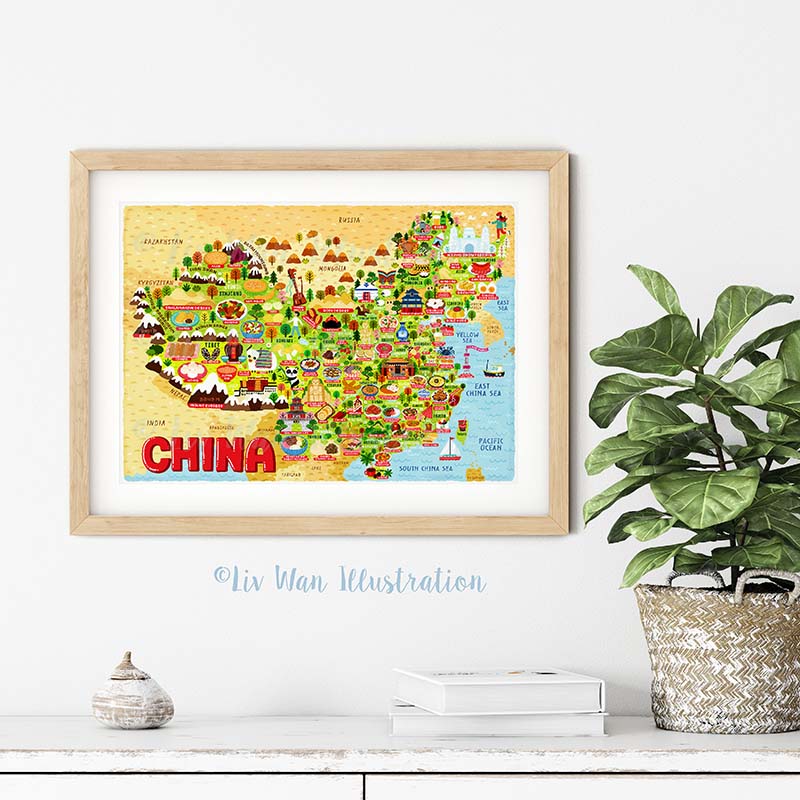 china map poster