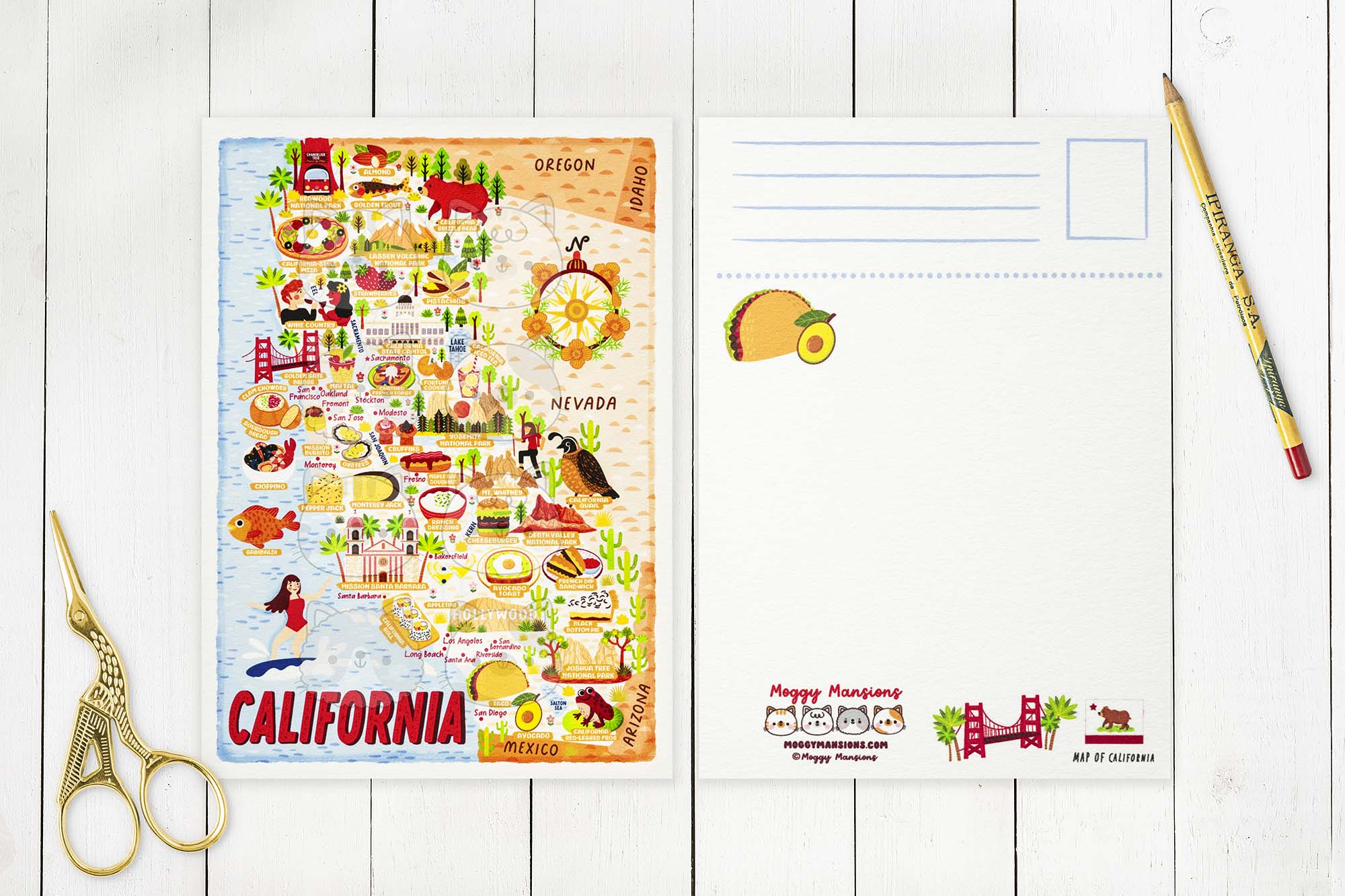 California map postcard