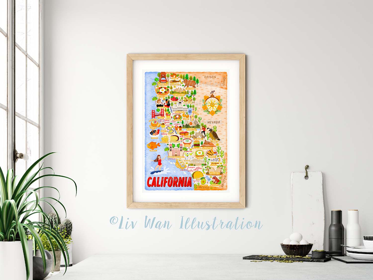 California Map Poster