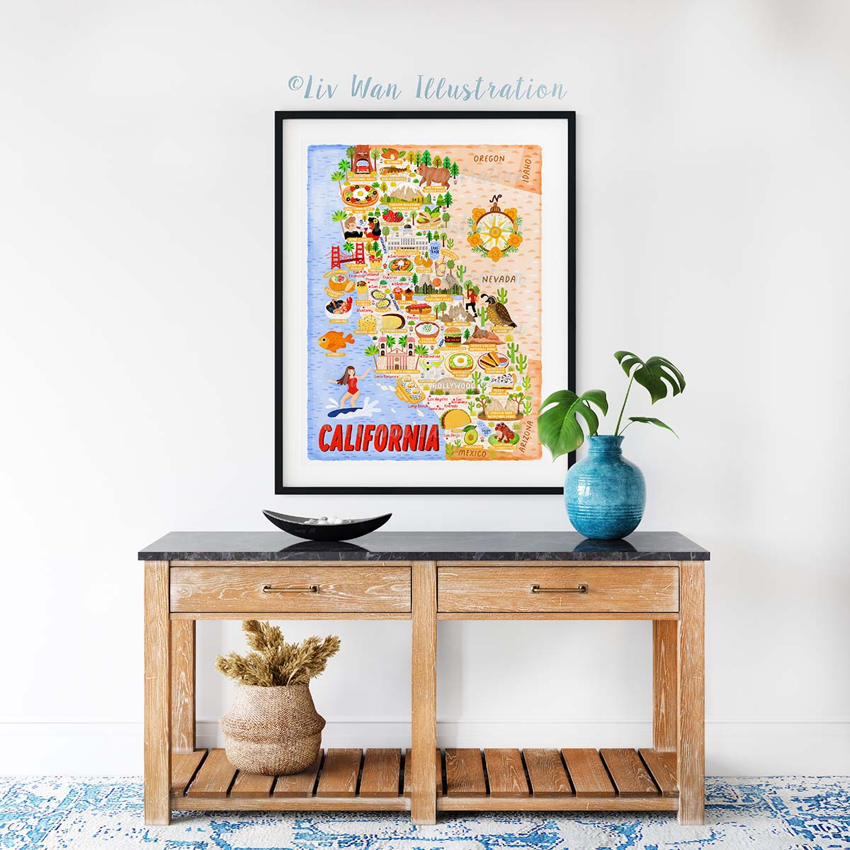 California Map Poster
