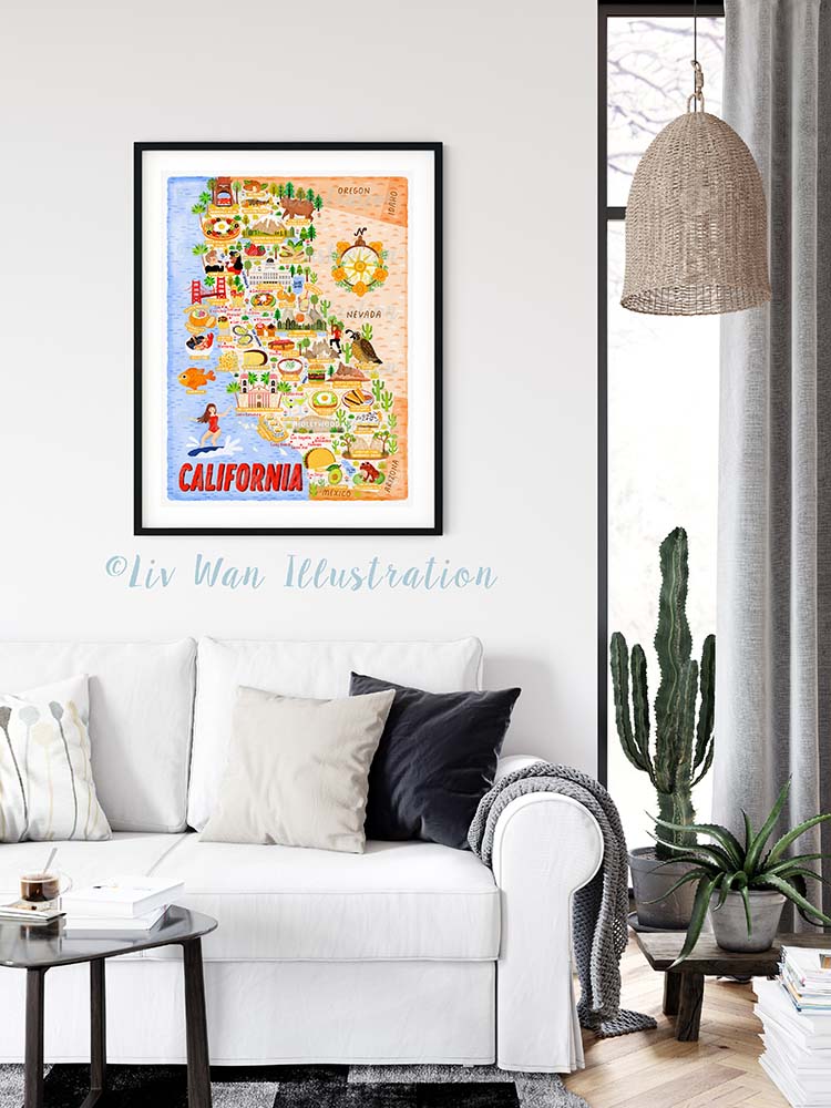 California Map Poster