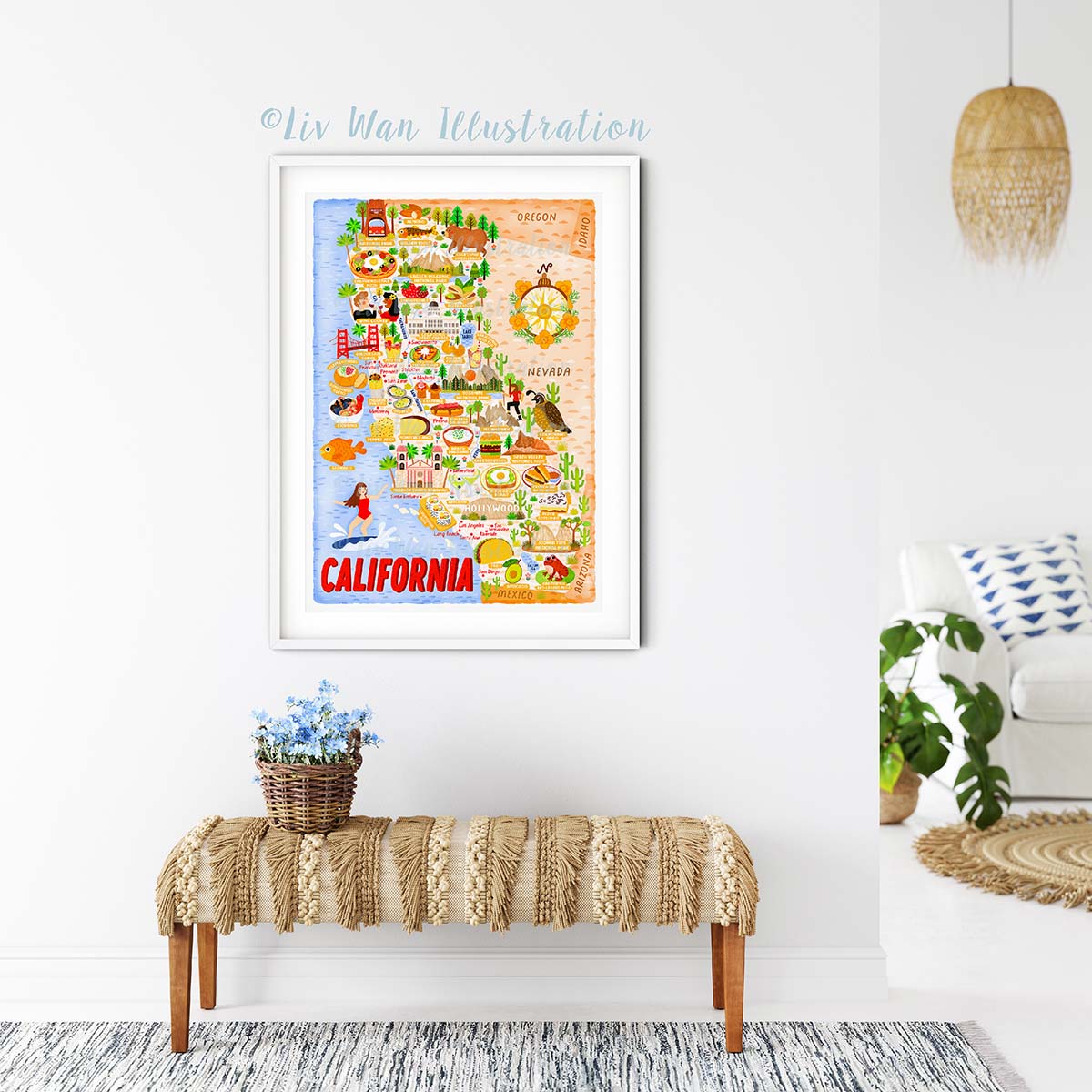 California Map Poster