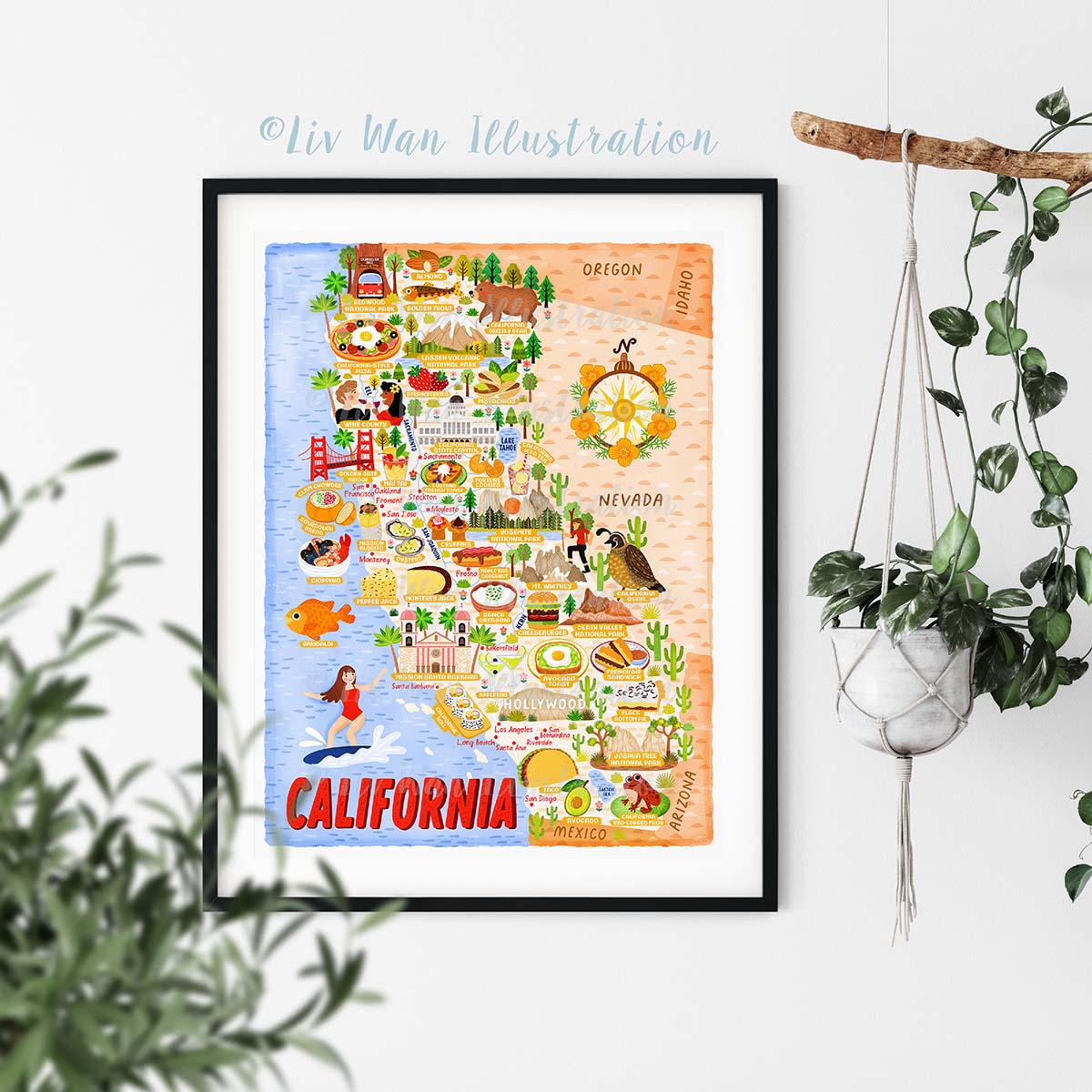 California Map Poster