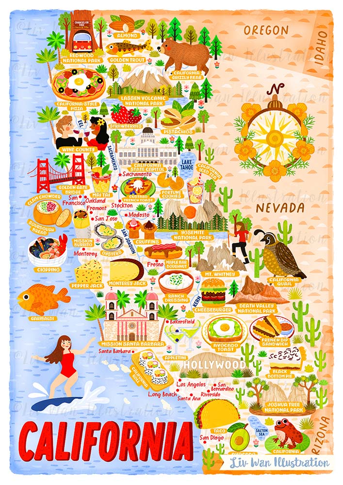 California Map Poster