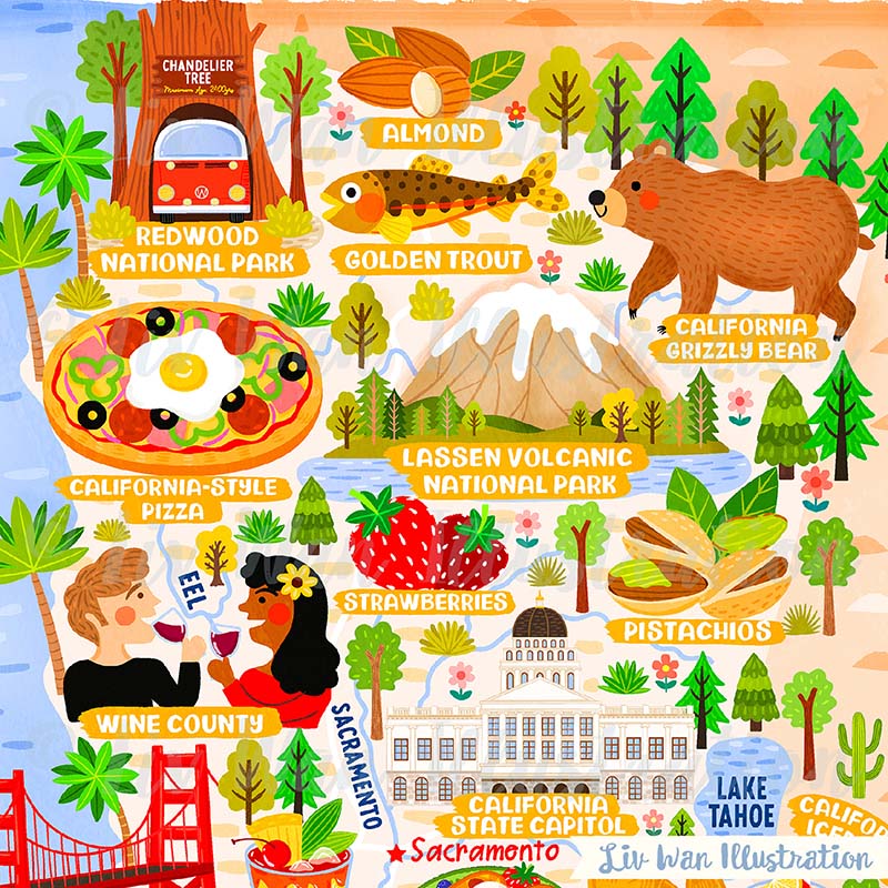 California Map Poster