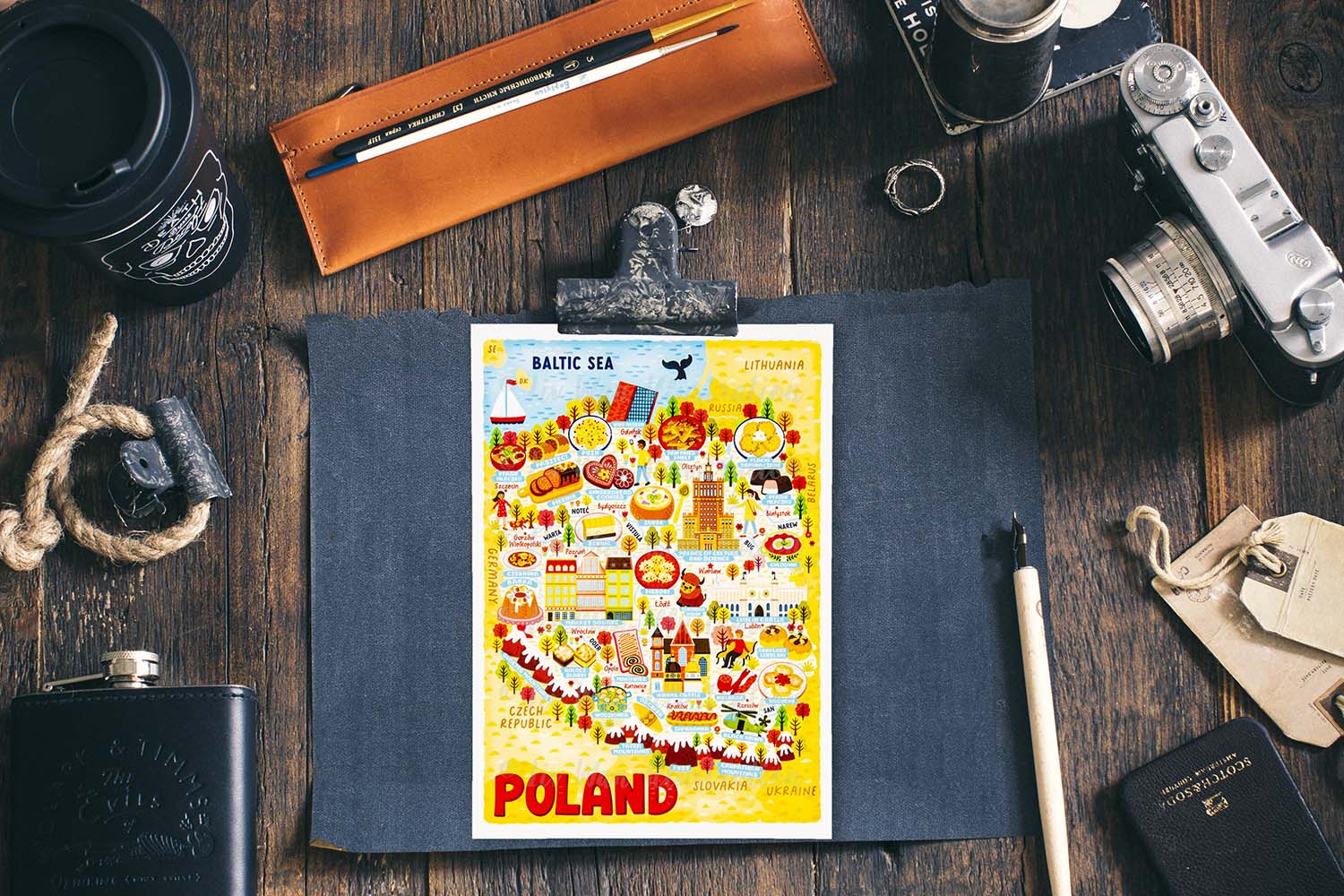 Poland Map Postcard