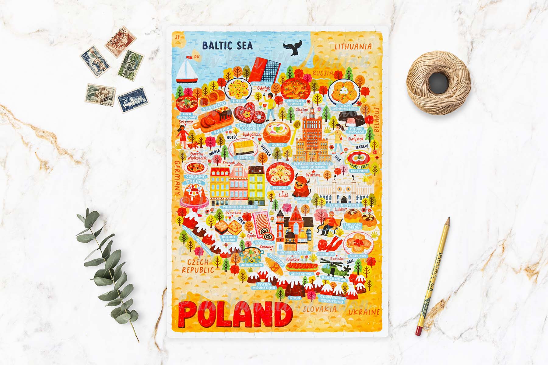 Poland map jigsaw puzzle