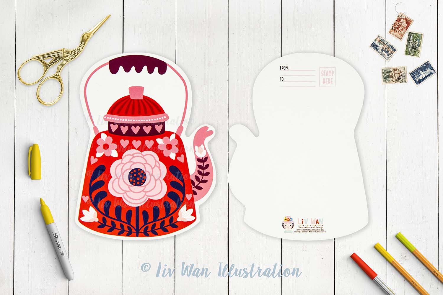 Valentines Pot Postcard