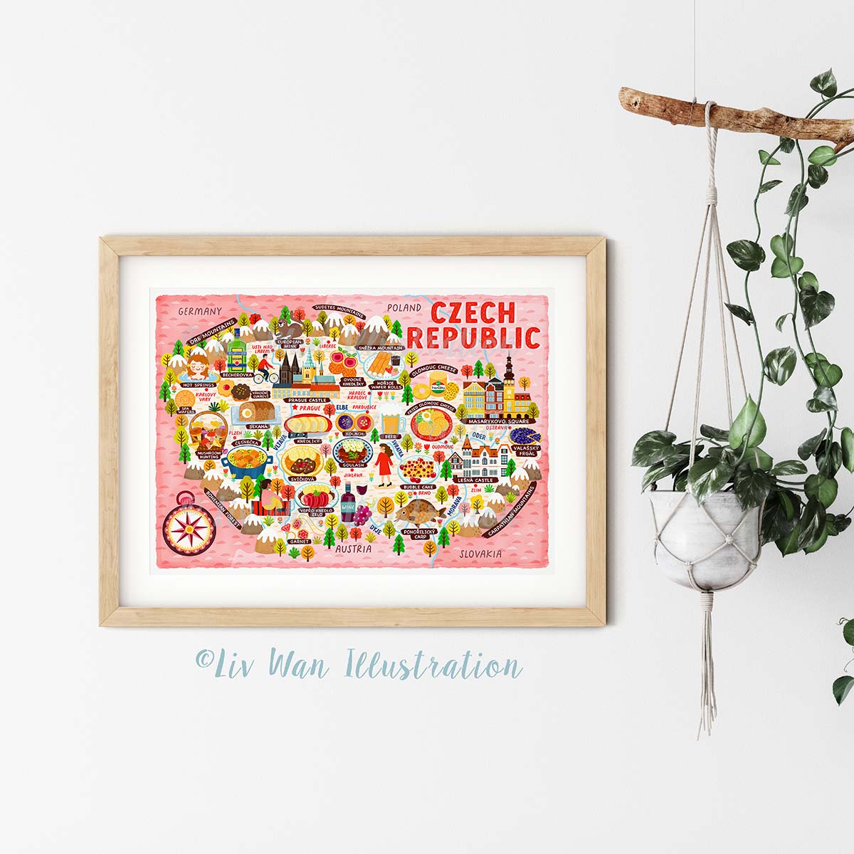 Czech Republic Map Poster