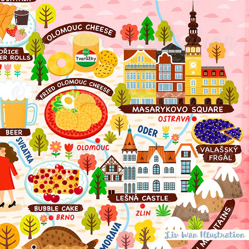 Czech Republic Map Poster