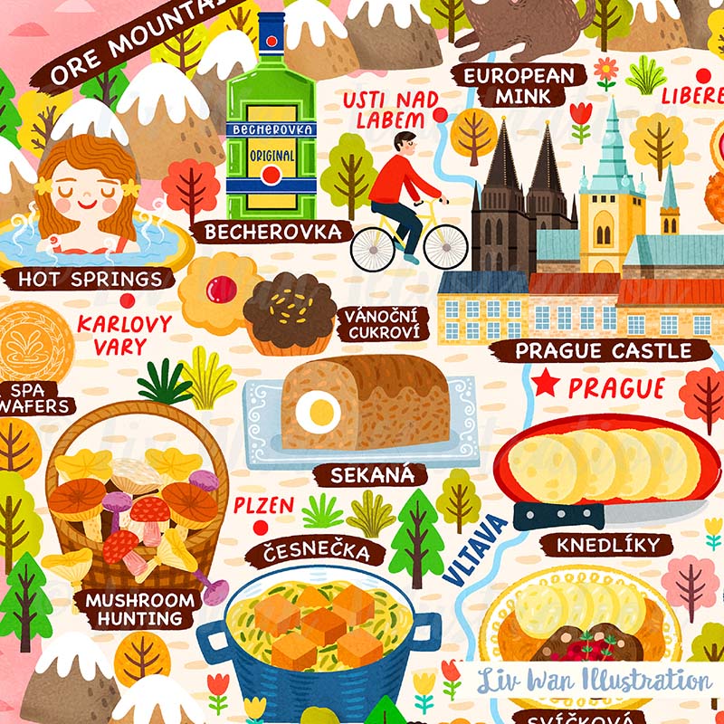 Czech Republic Map Poster