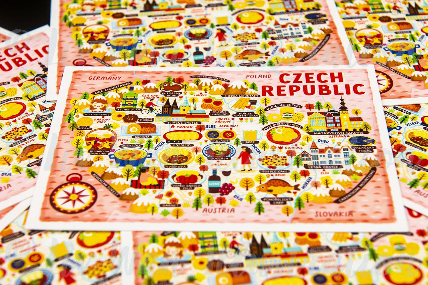 Czech Republic Map Postcard