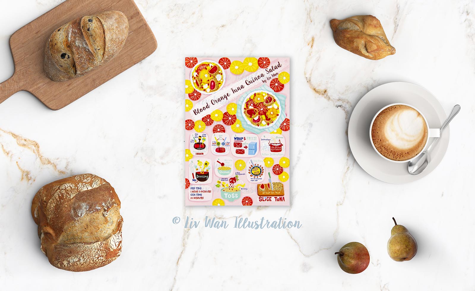 Blood Orange Tuna Quinoa Salad Postcard