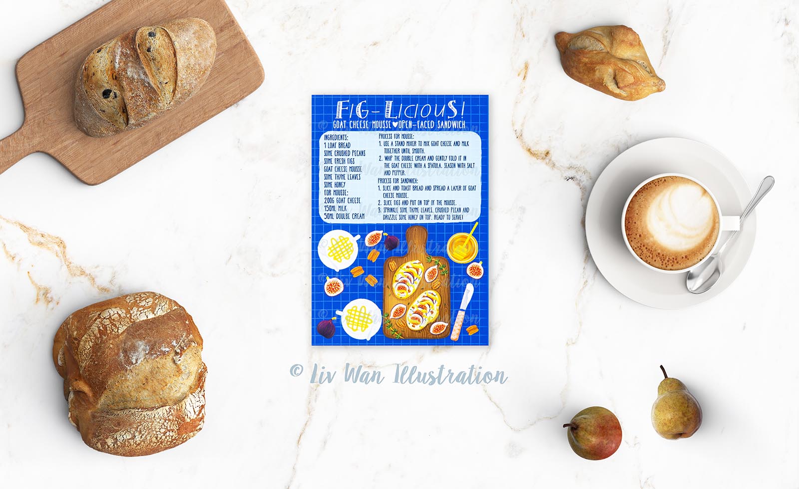Fig Goat Cheese Sandwich Recipe Postcard