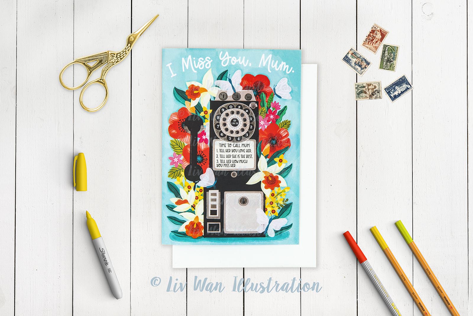 I Miss You Mum Greeting Card