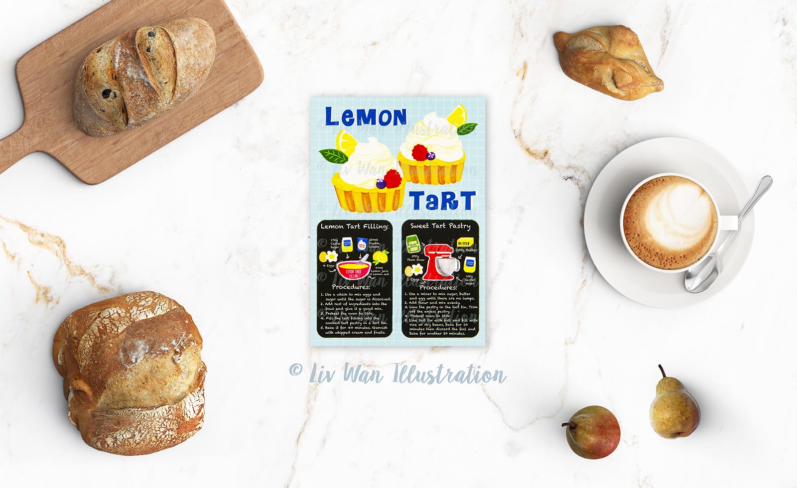 Lemon Tart Recipe Postcard