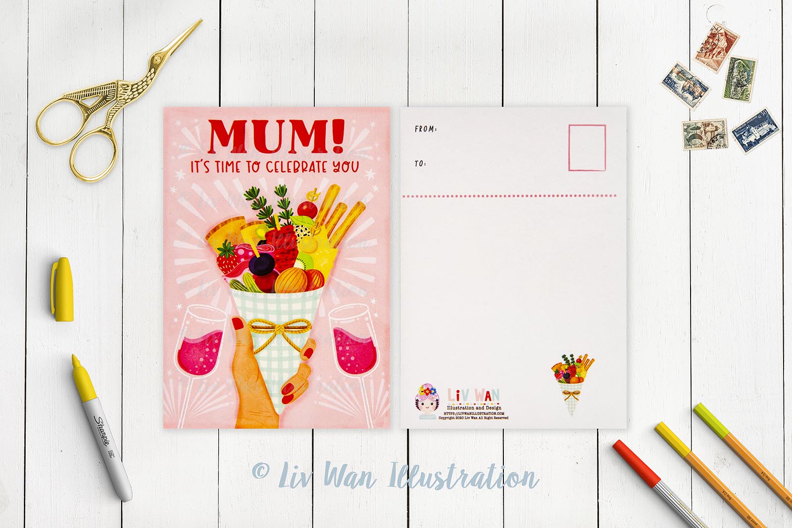 Time to Celebrate Mum Mother's Day Postcard