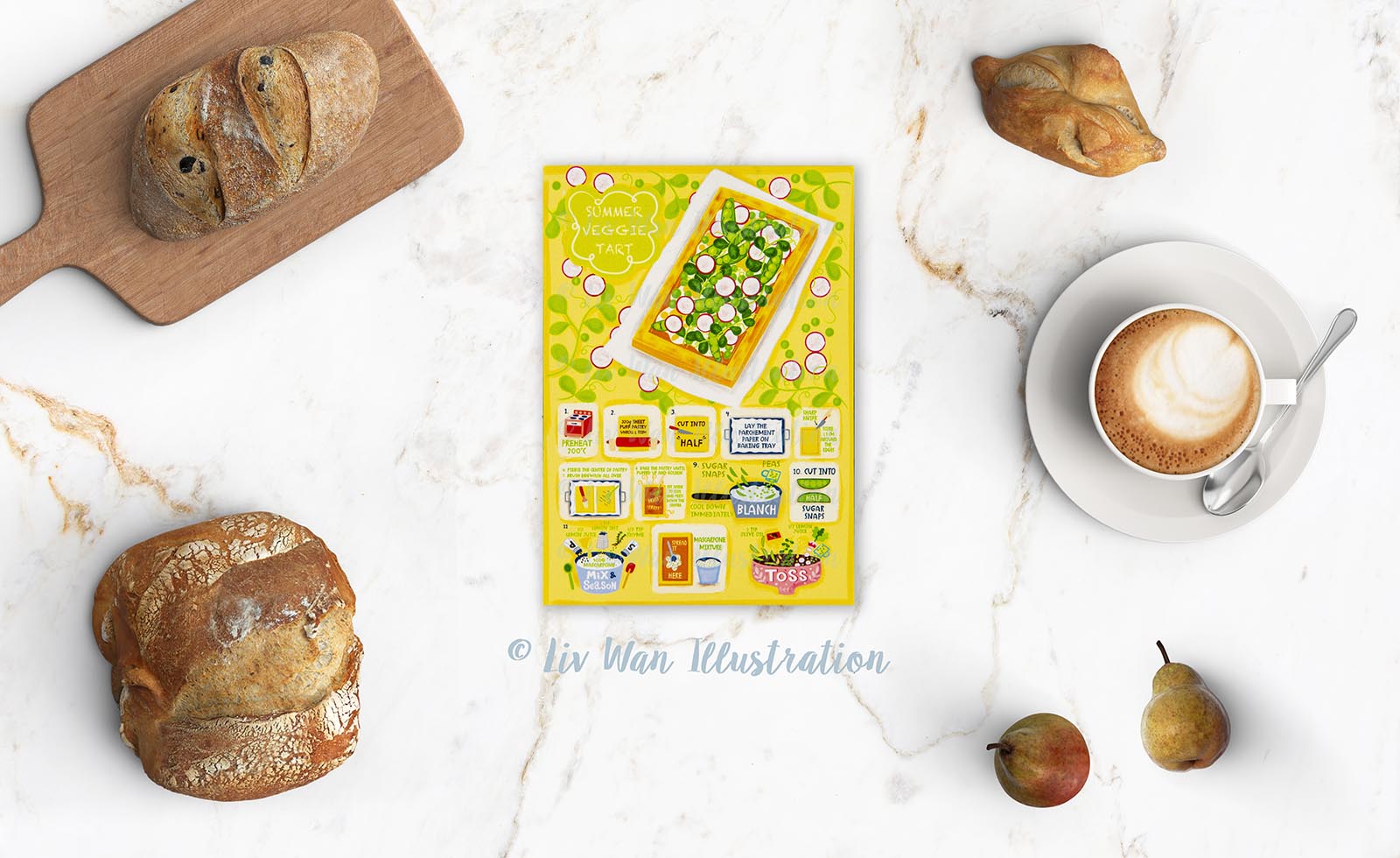 Summer Veggie Tart Recipe Postcard