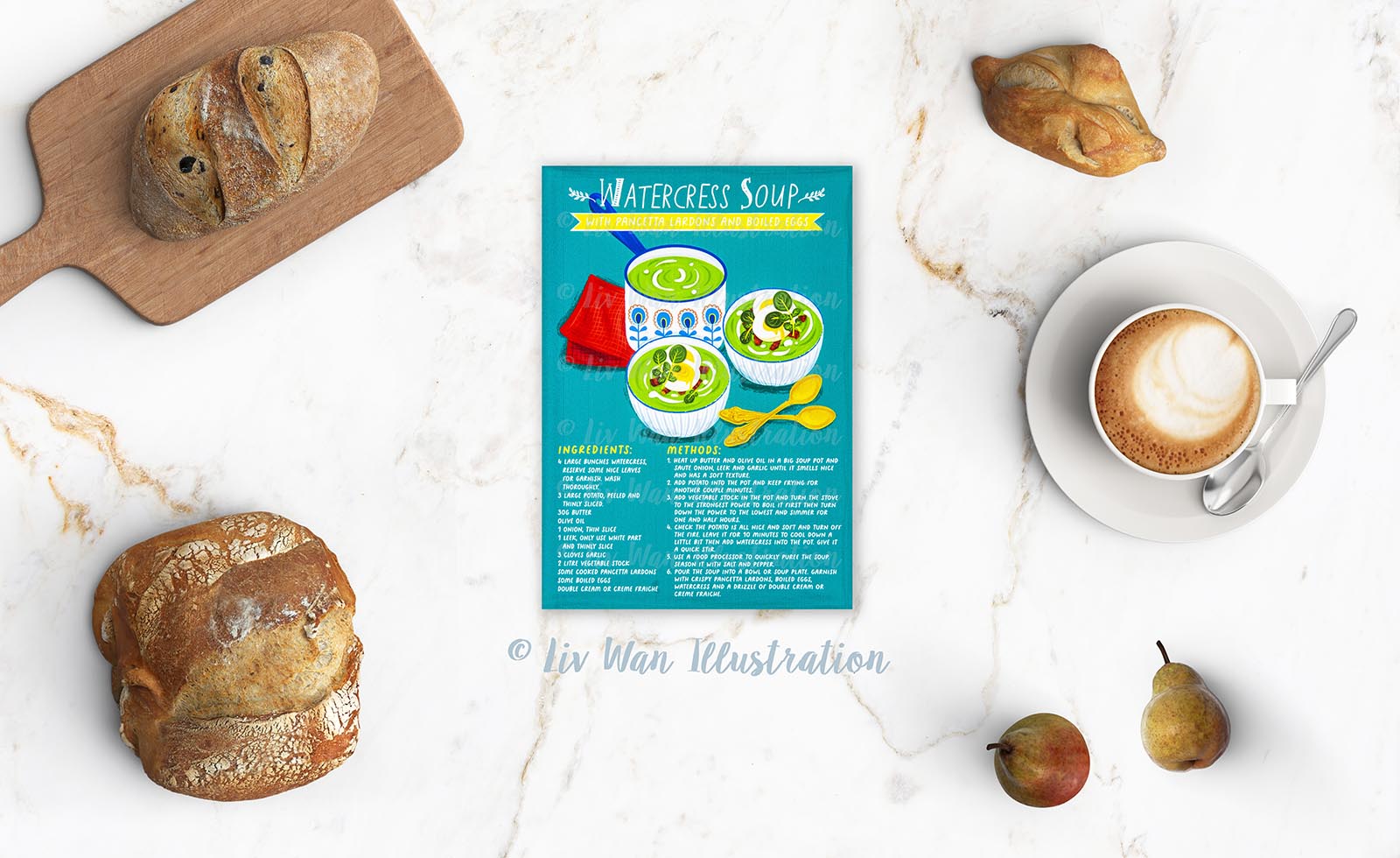 Watercress Soup Recipe Postcard