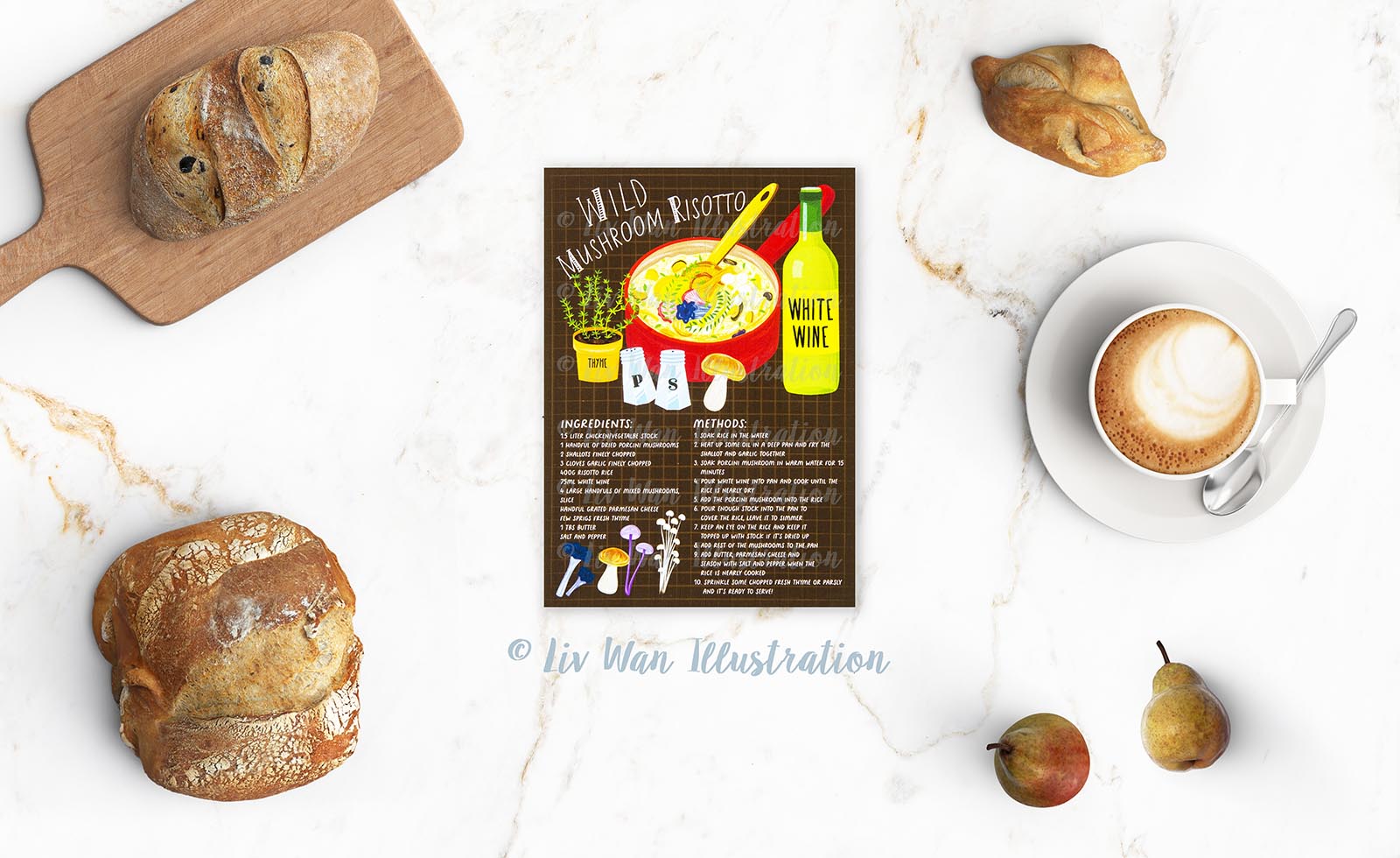 Wild Mushroom Risotto Recipe Postcard