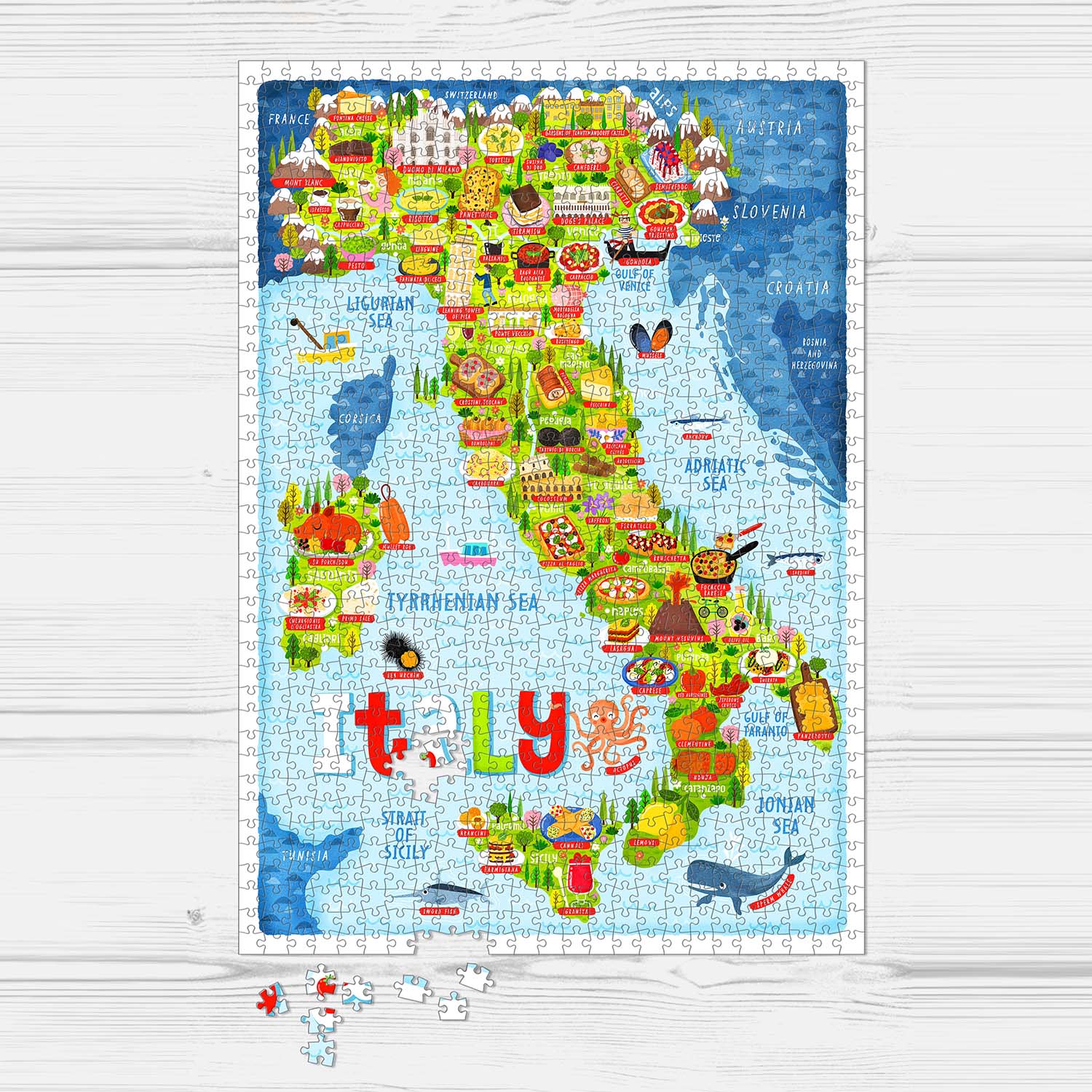 Italy Map Jigsaw Puzzle 1000 pieces