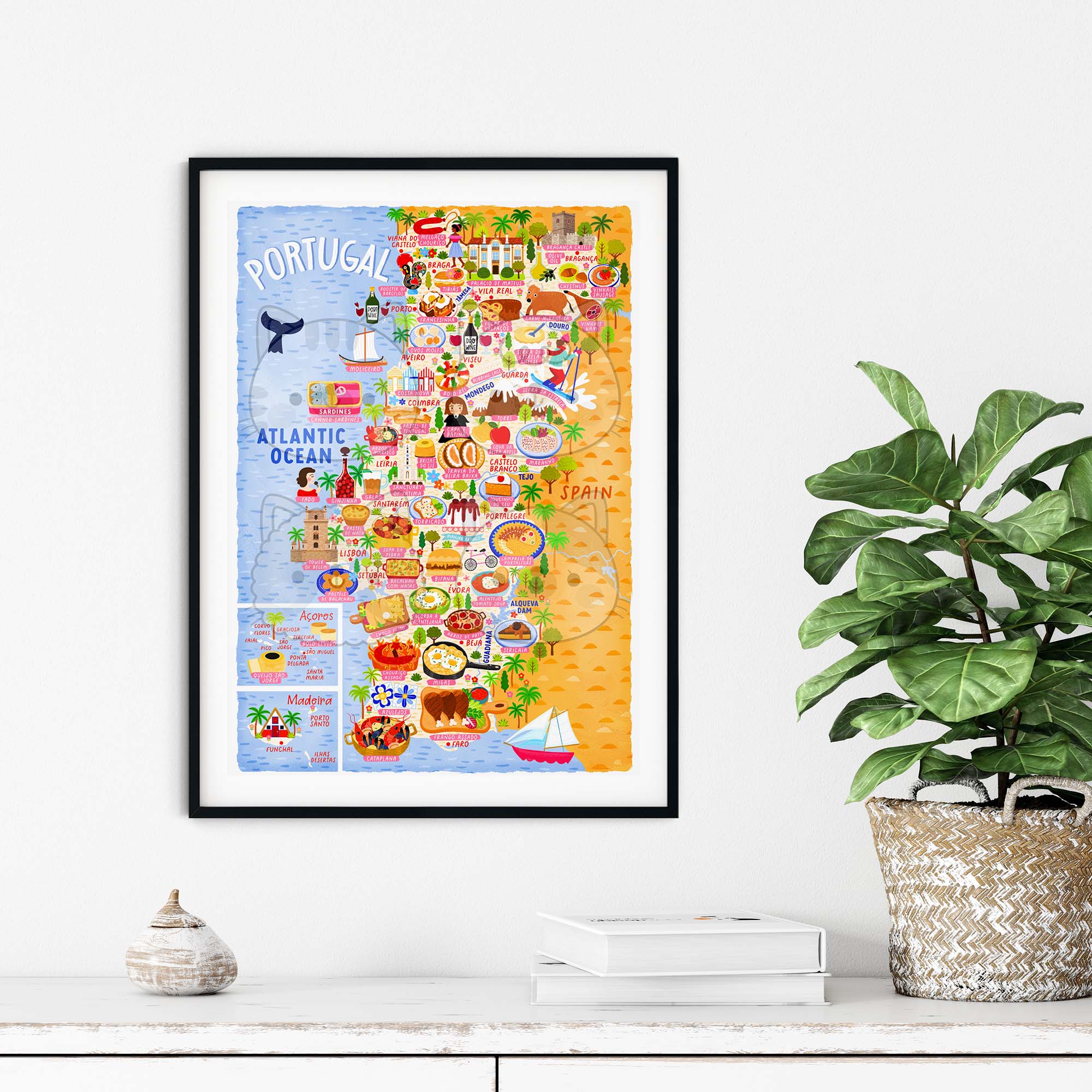 Portugal map poster