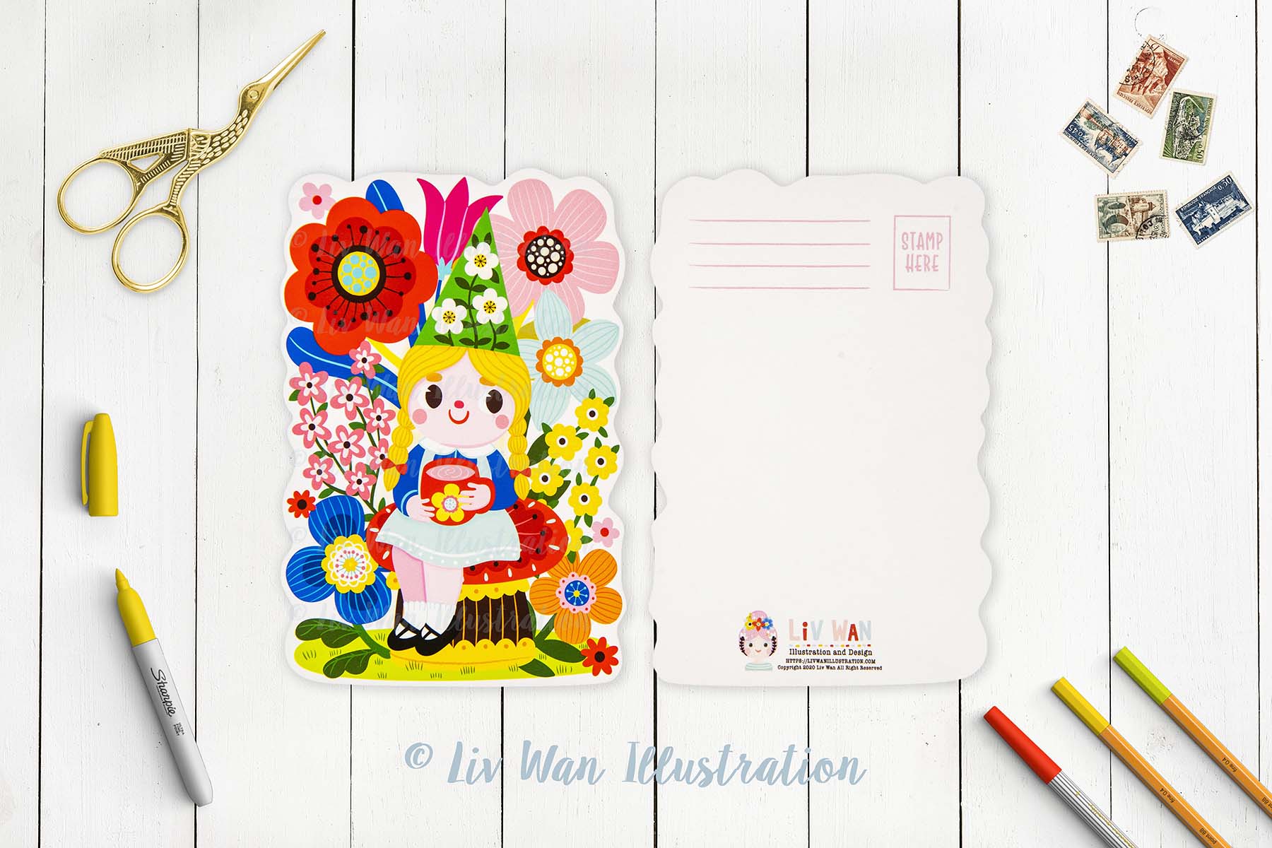 Garden Gnome Postcard