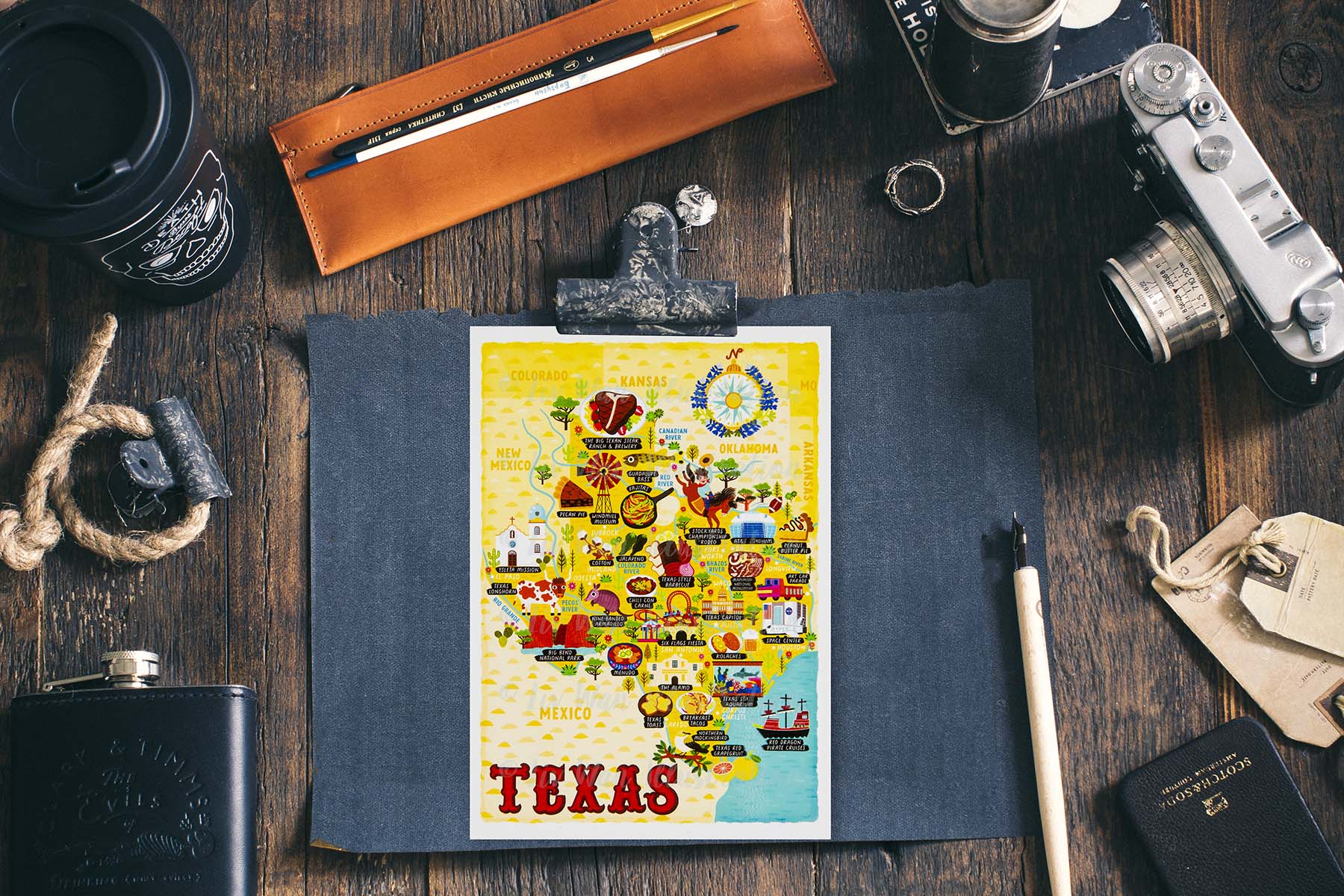 Texas Map Postcard
