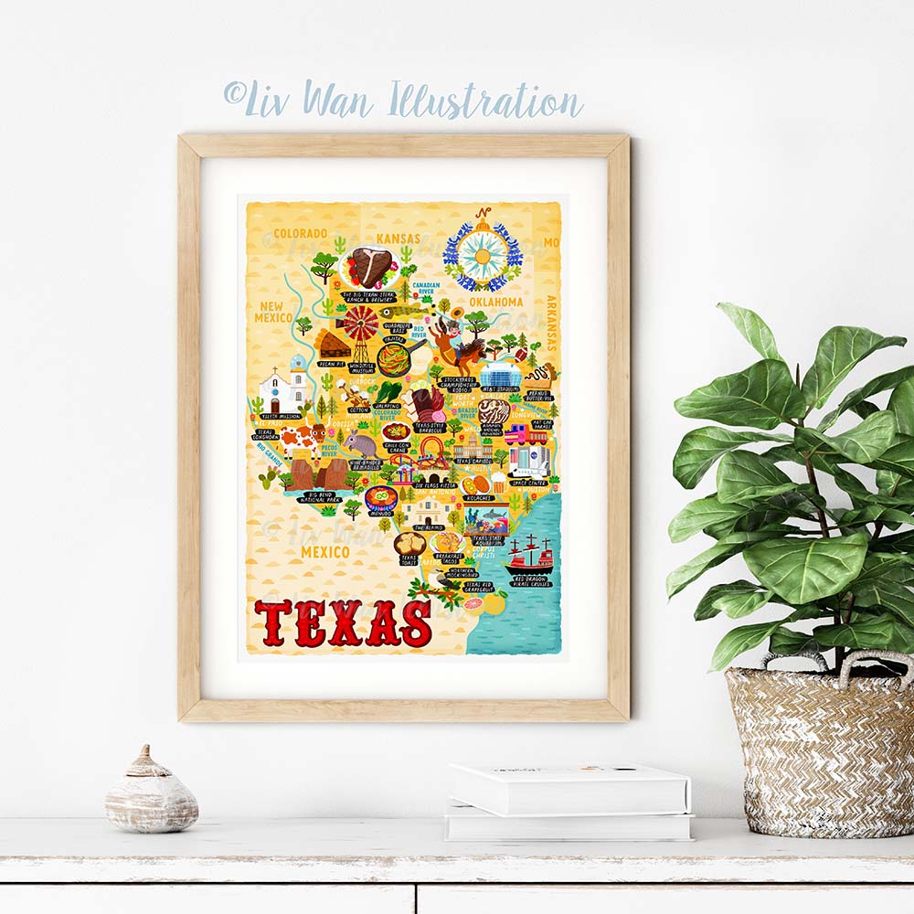 Texas Map Poster