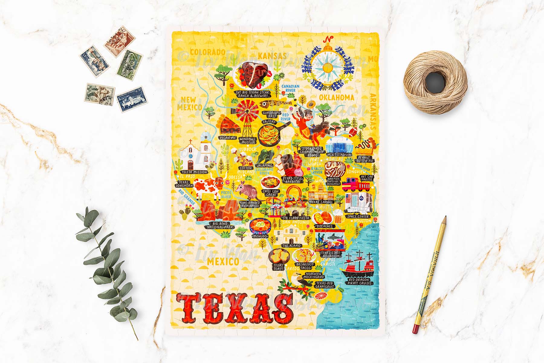 Texas map puzzle