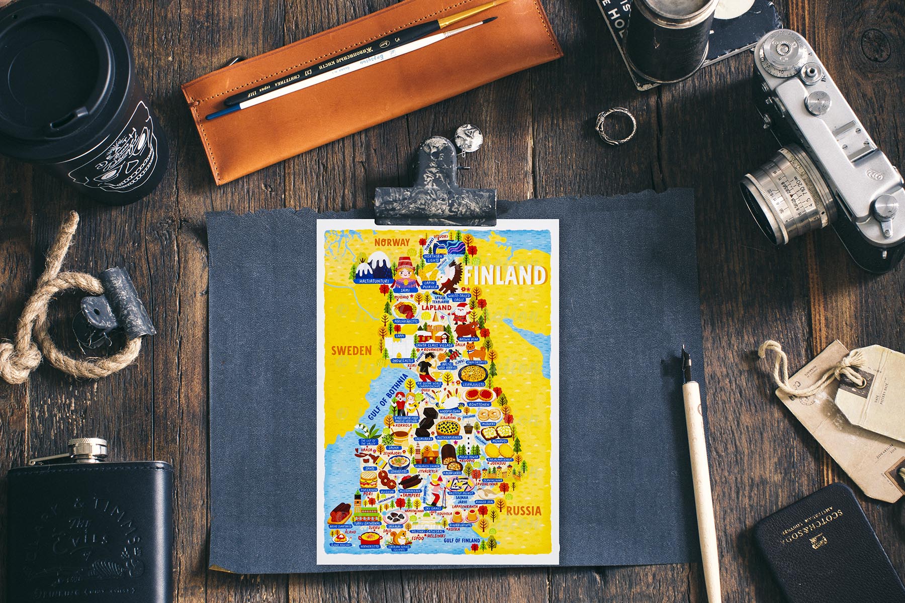 Finland Map Postcard