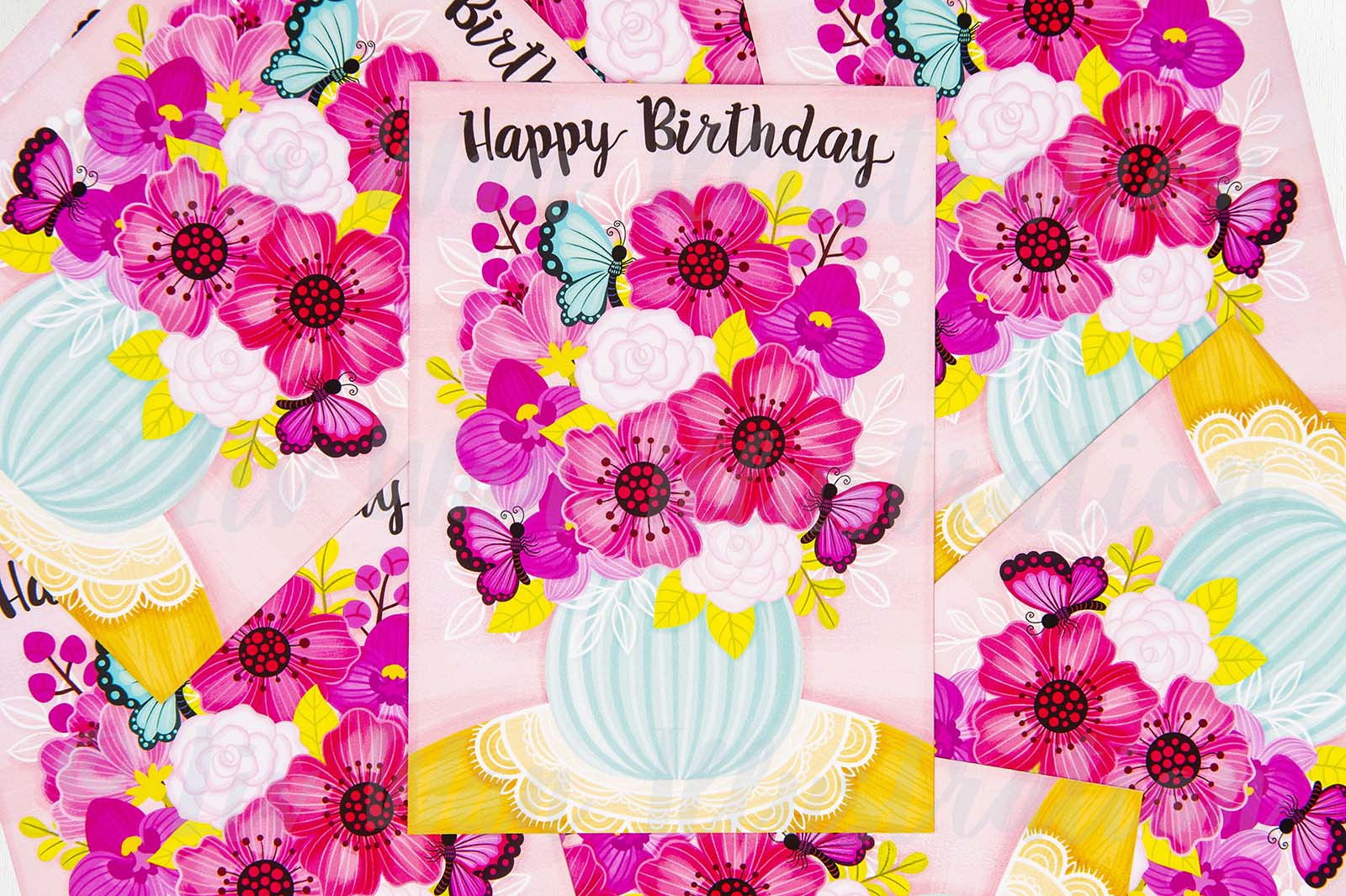 Happy Birthday Flowers Postcard