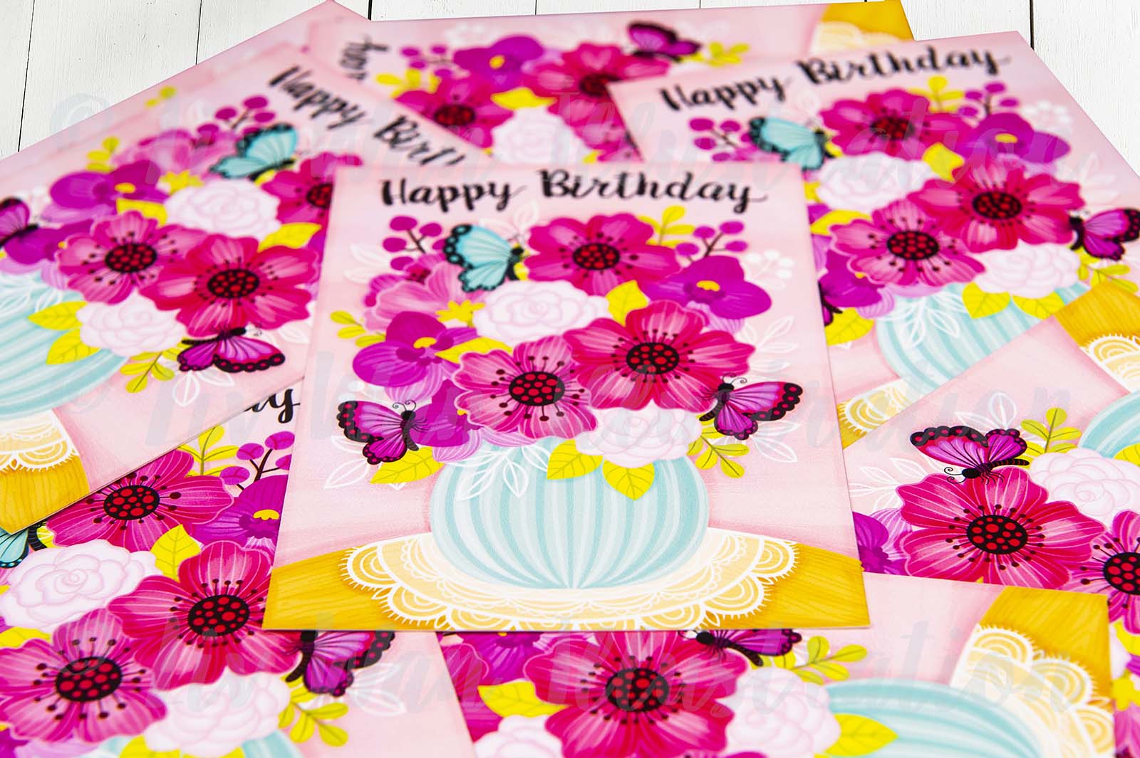 Happy Birthday Flowers Postcard