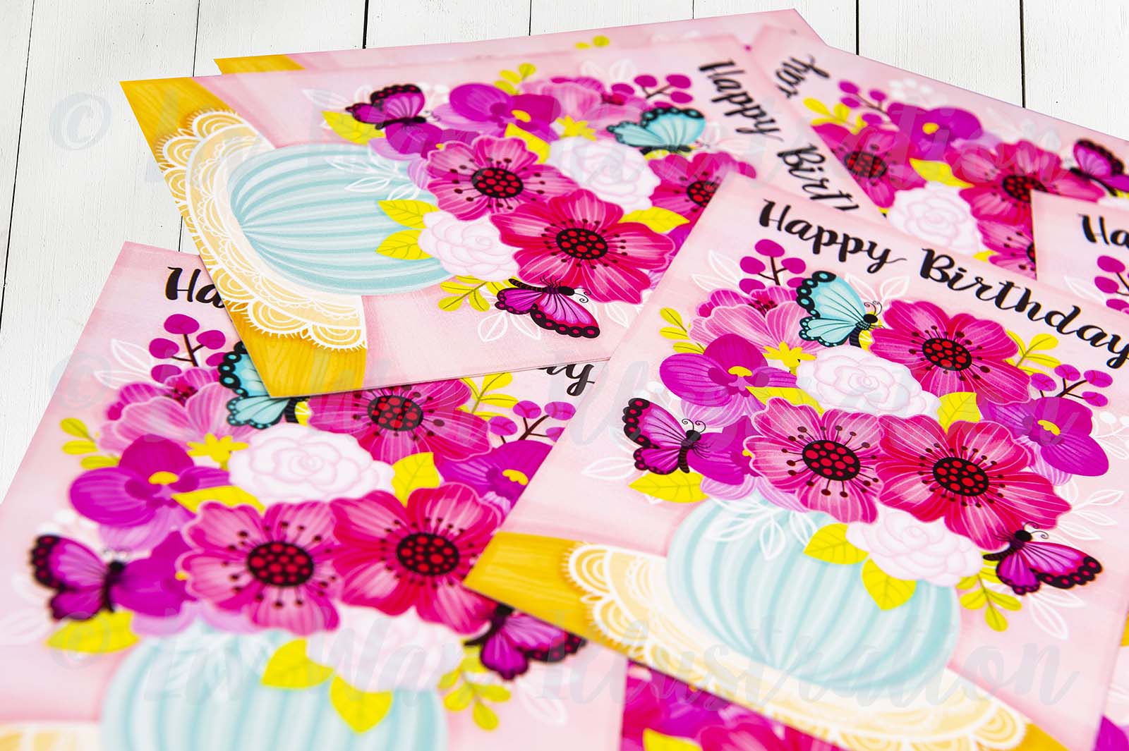 Happy Birthday Flowers Postcard