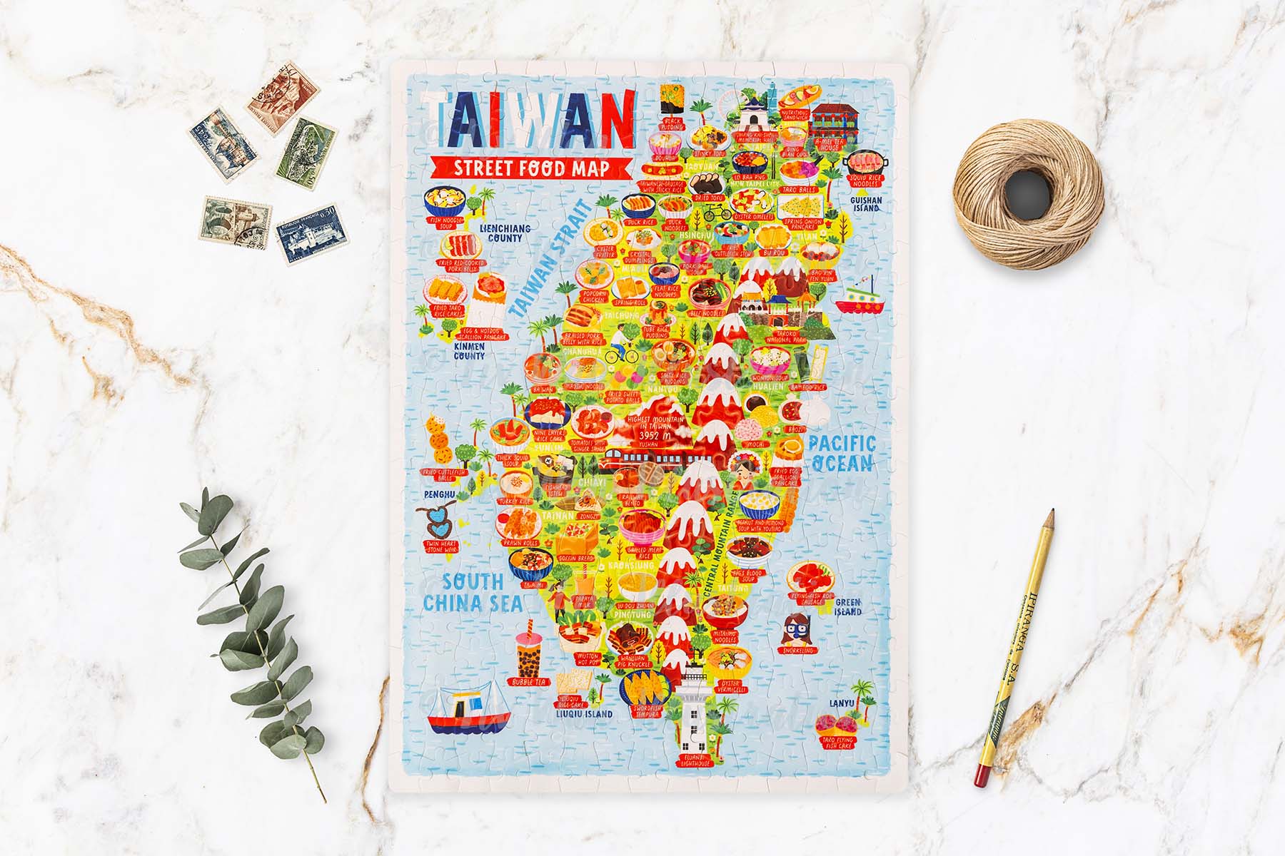 Taiwan map jigsaw puzzle
