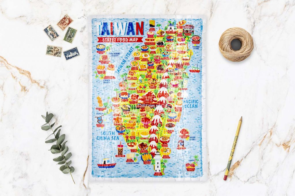 Taiwan Street Food Map Jigsaw Puzzle Taiwan Street Food Map Jigsaw Puzzle