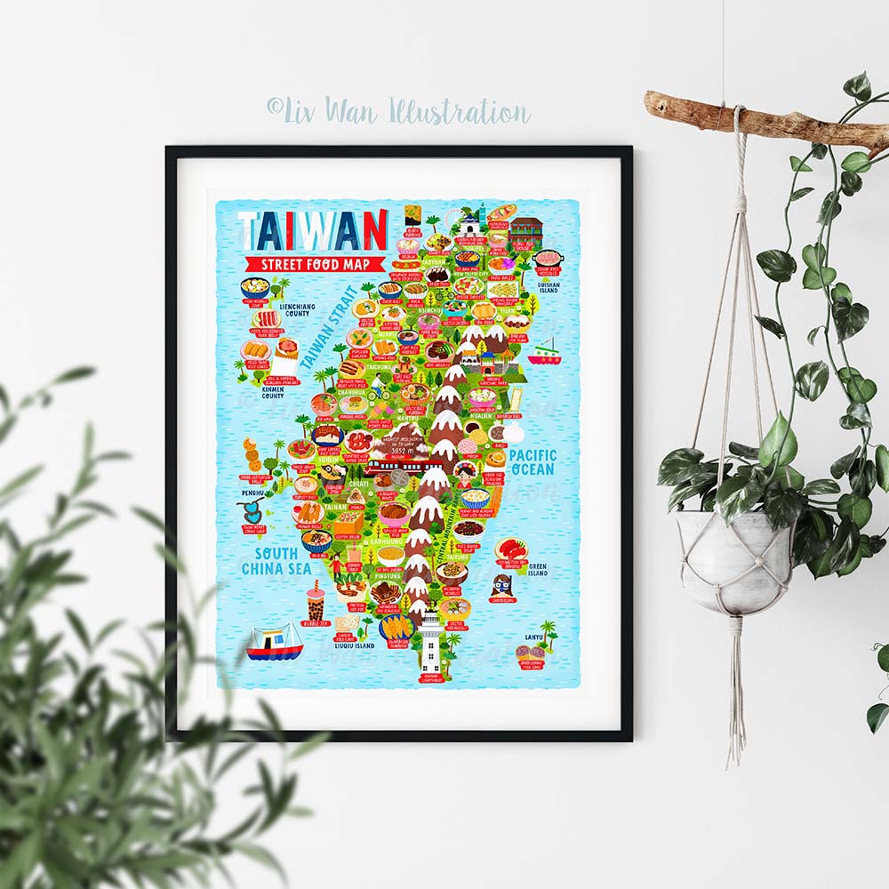 Taiwan Street Food Map Poster