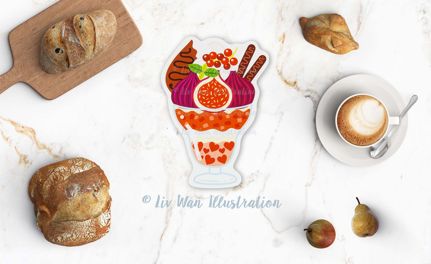 Figs Ice Cream Sundae Postcard