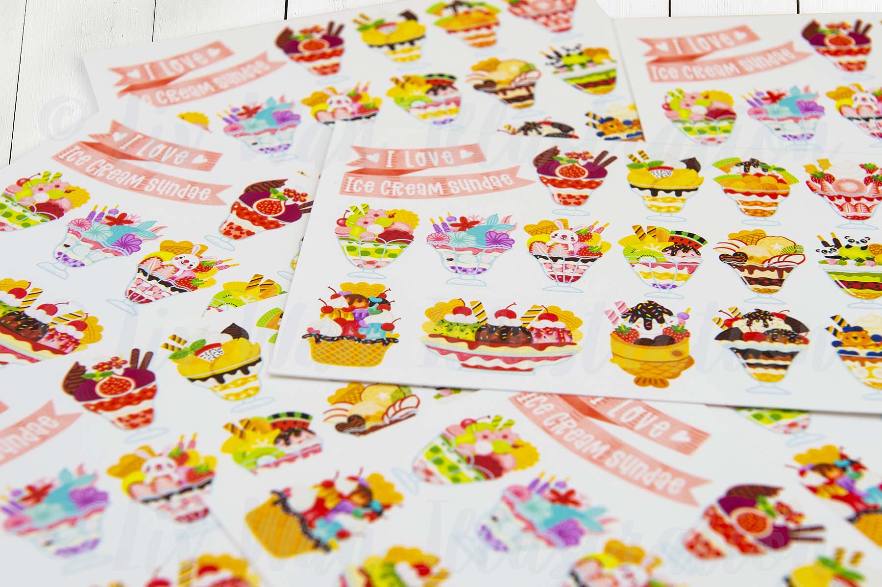 I love Ice Cream Sundae Postcard