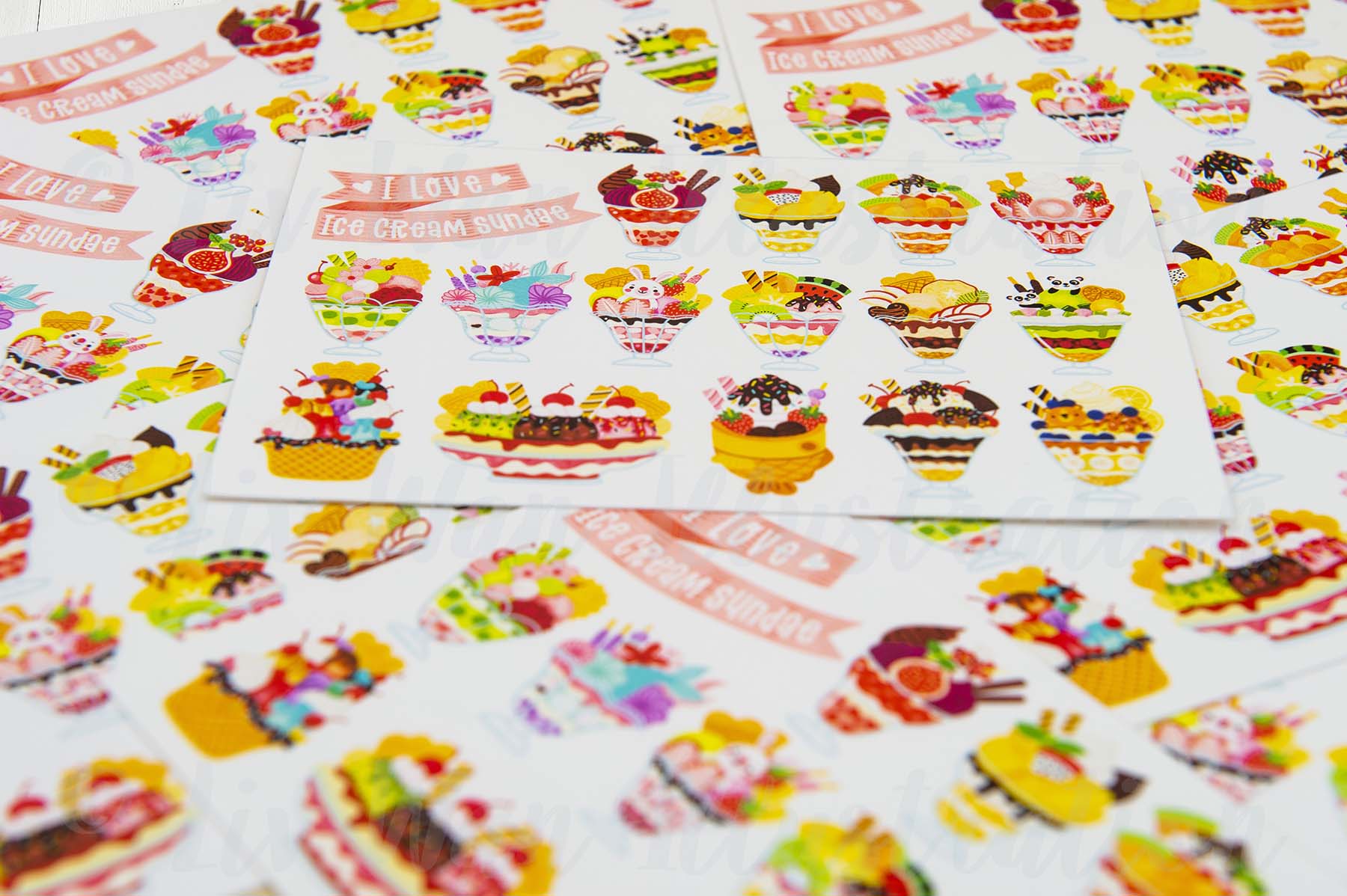 I love Ice Cream Sundae Postcard