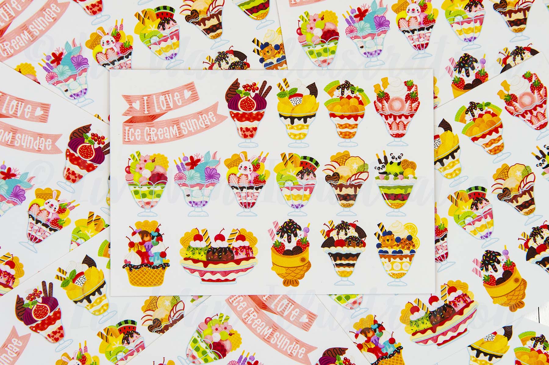 I love Ice Cream Sundae Postcard