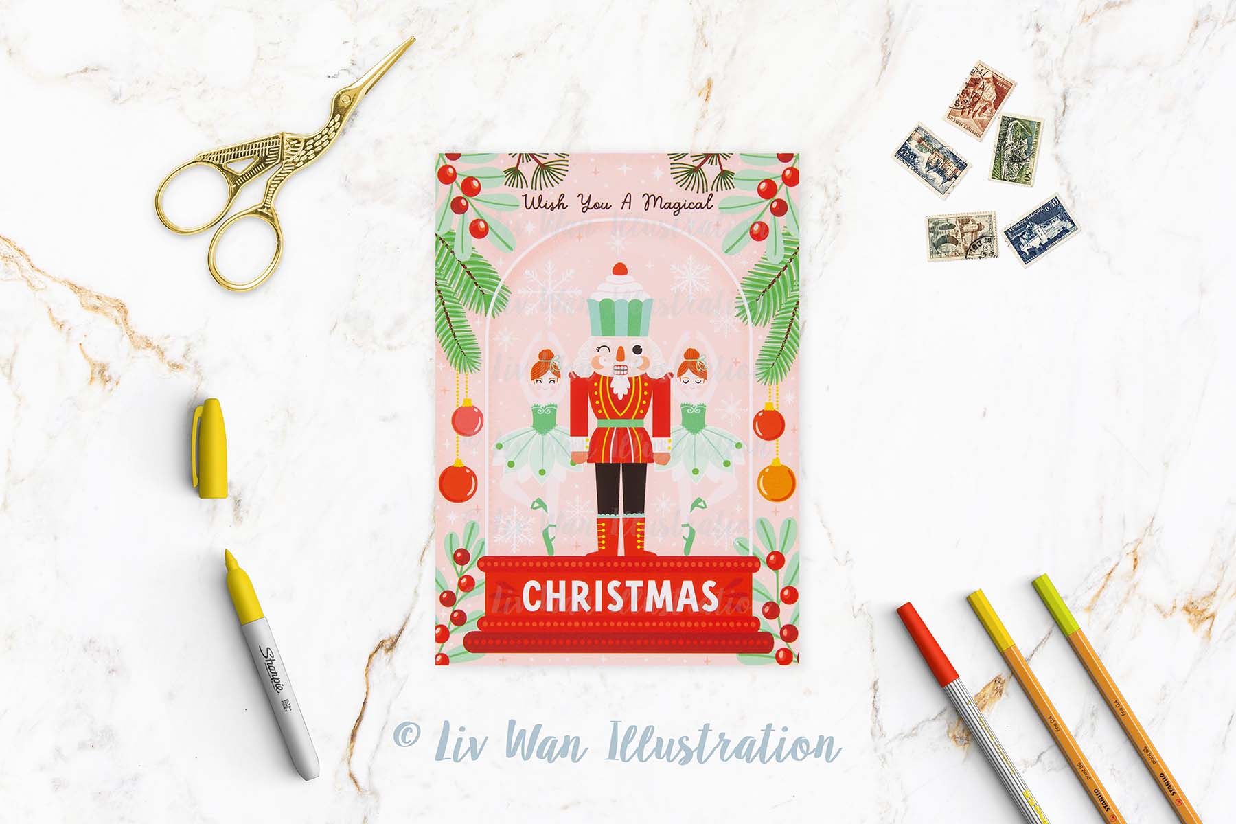 Nutcracker Christmas Card