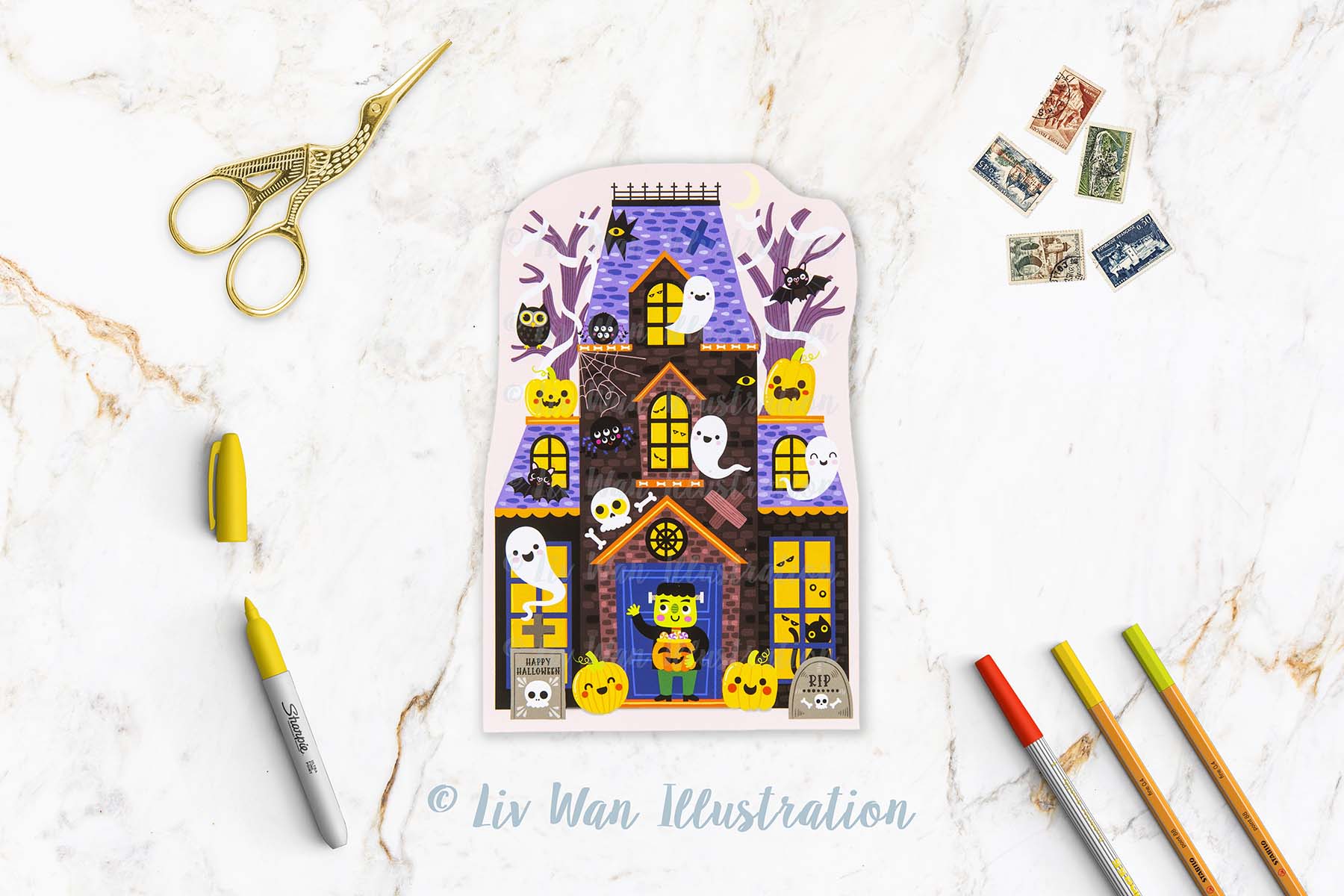 Haunted House Postcard