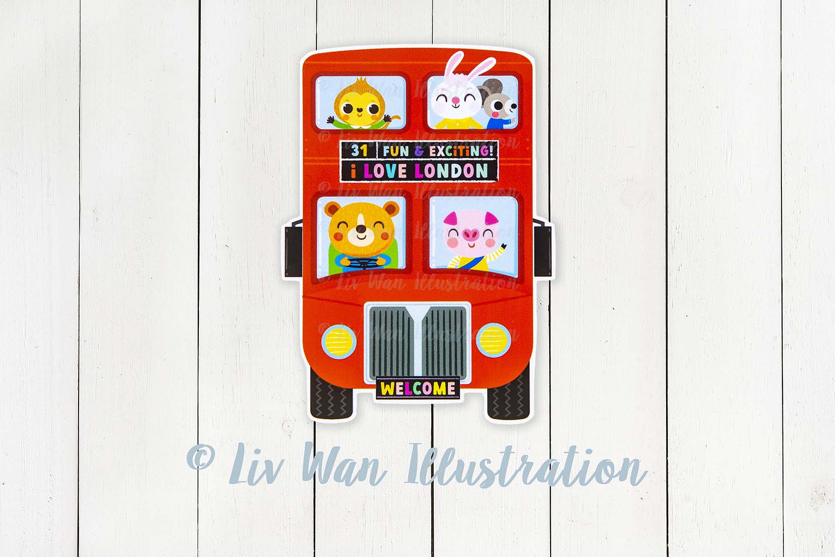 London Double Decker Bus Sticker