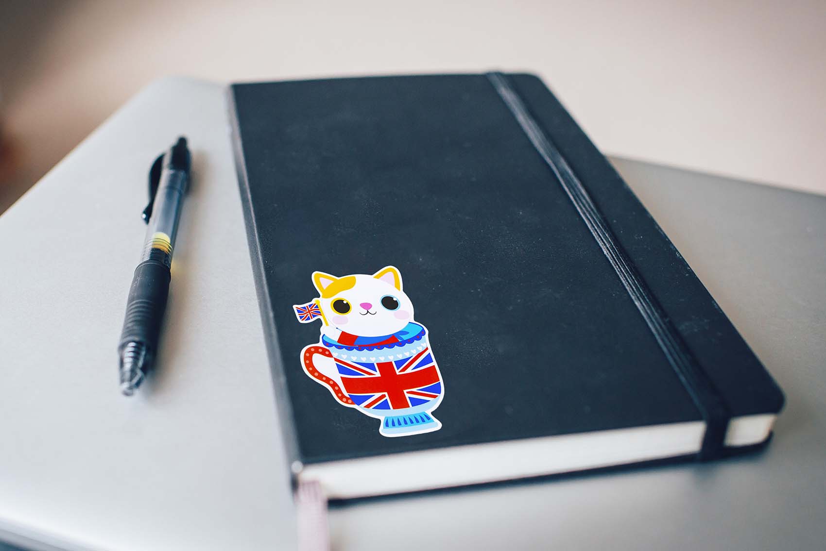 English Tea Cup Cat Sticker