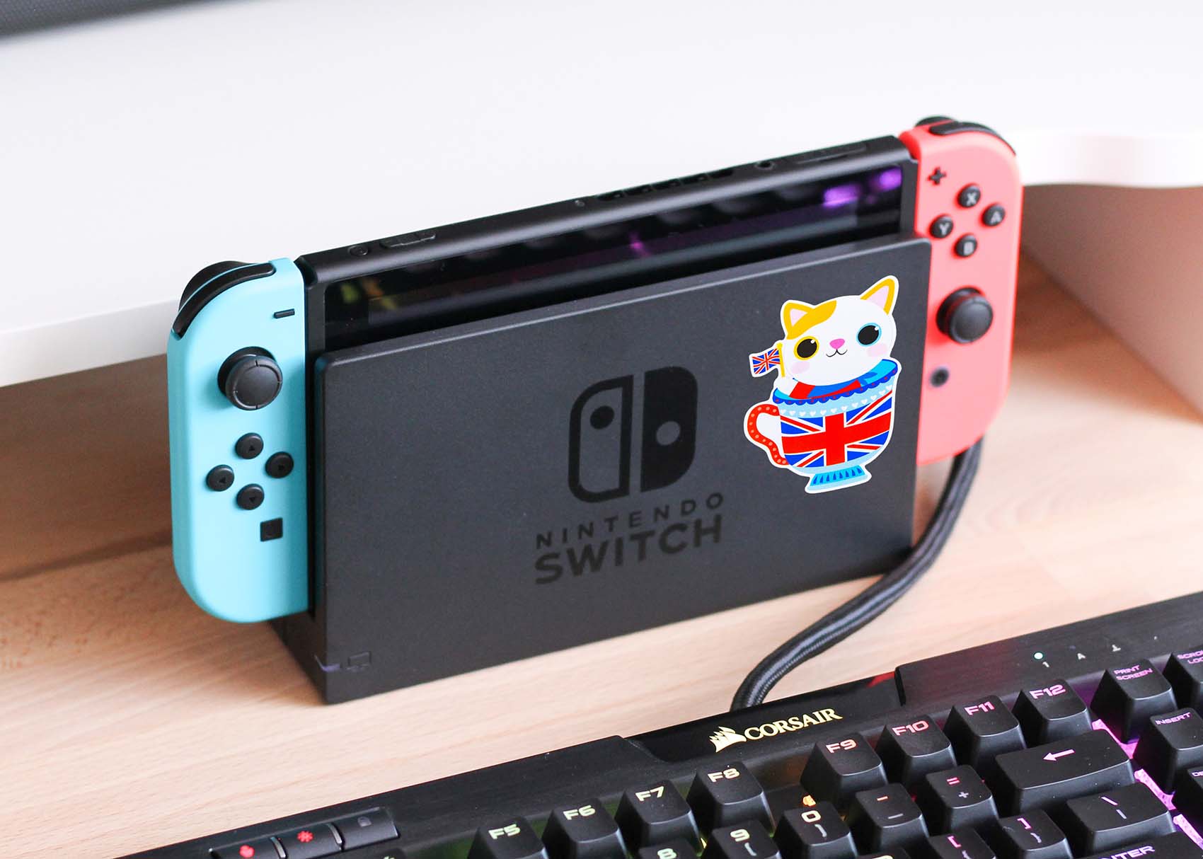 English Tea Cup Cat Sticker