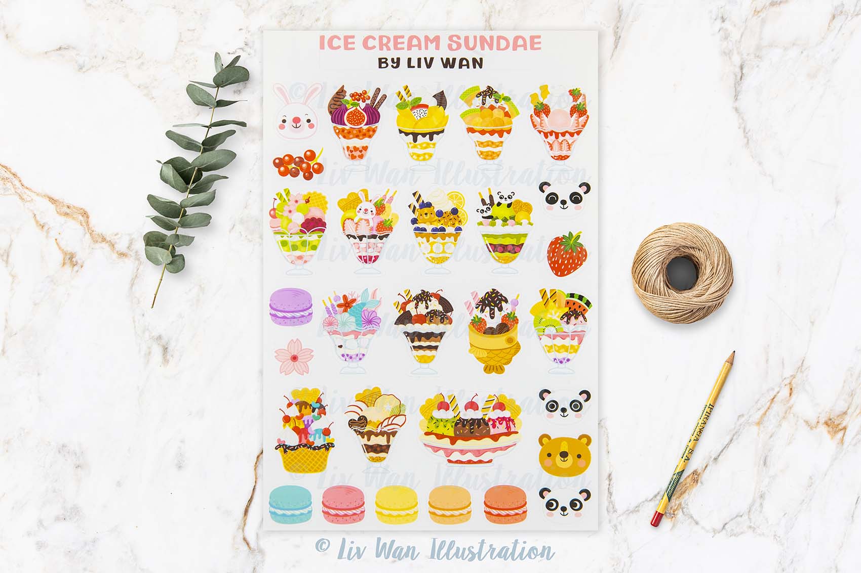 I Love Ice Cream Sticker Sheet